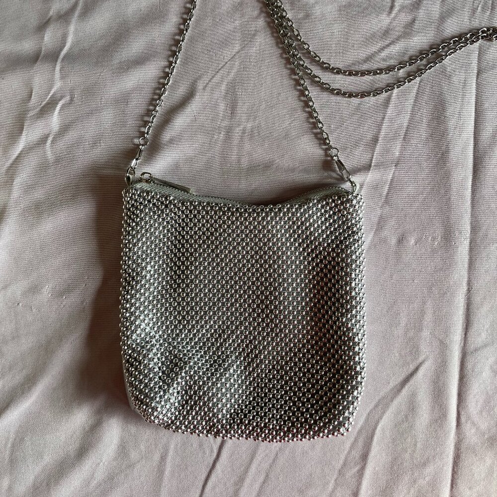 Nina Beaded Mesh Crossbody Bag